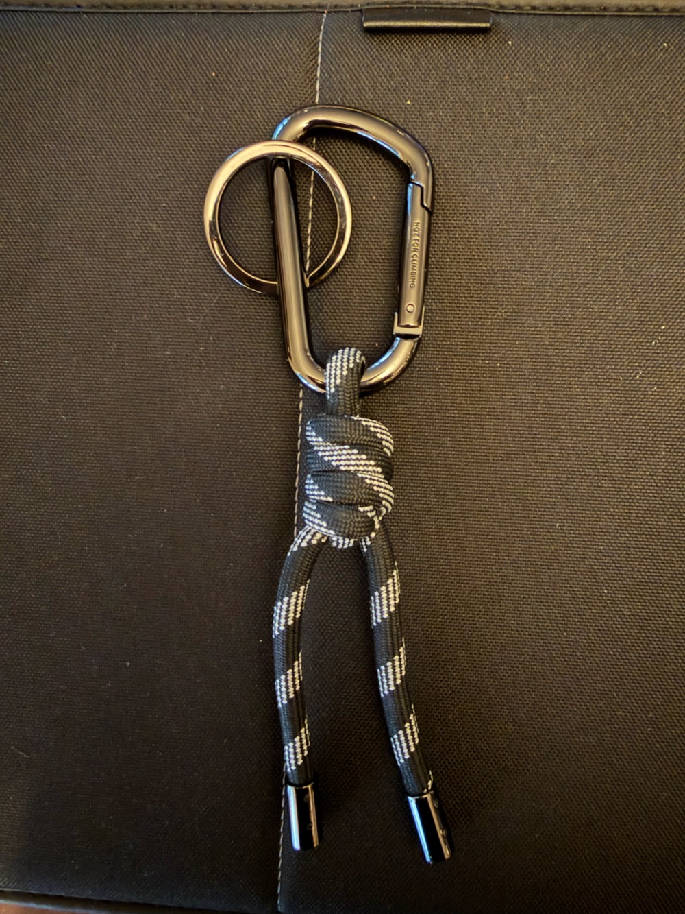 Lululemon Black Rope Keychain with Carabiner